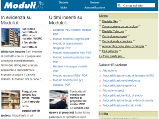 Moduli.it Certificati contratti modelli reclami lettere GRATIS