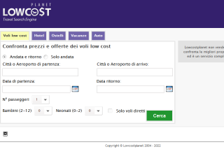 Lowcostplanet, comparazione prezzi turismo