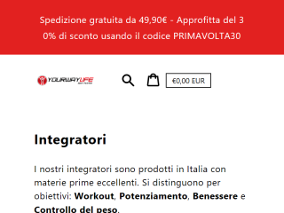 yourwaylife. Integratori ed abbigliamento per lo sport