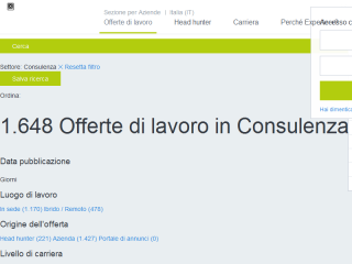 Offerte di lavoro in Consulenza - Experteer