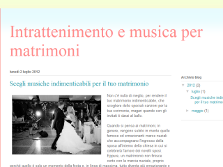 Blog intrattenimento musica matrimonio