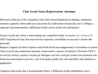 Chat Gratis Senza Registrazione